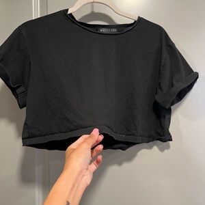 White Fox Boutique Black Crop